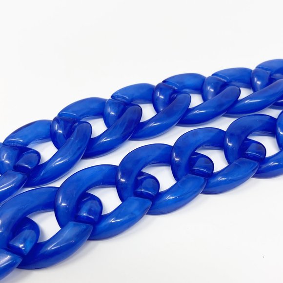 Chain Link Short Acrylic Purse Strap in Blue - Picture 2 of 7